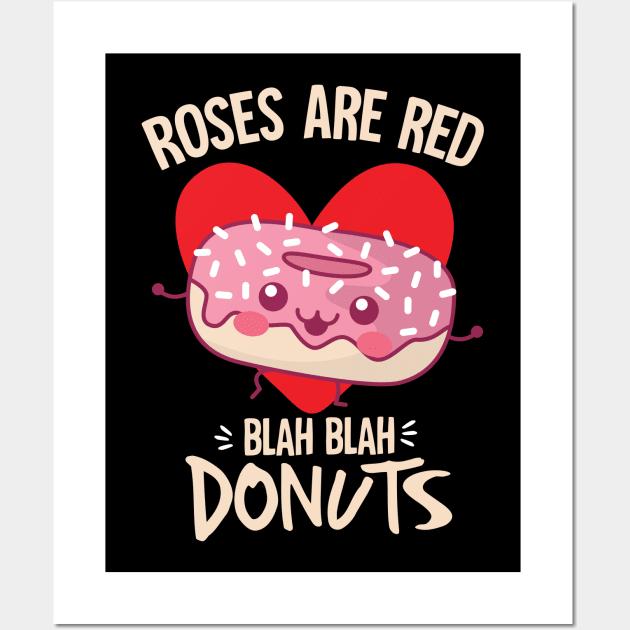 Rosed Are Red Donuts Valentines day Gift Wall Art by 2blackcherries